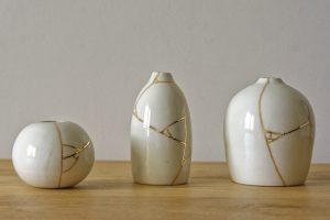 set de trois vases Kintsugi