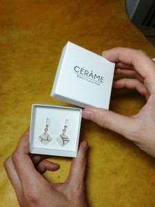 boucle d'oreilles carré, collection kintsugi